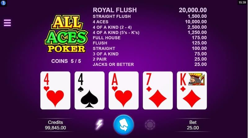 microgaming all aces poker