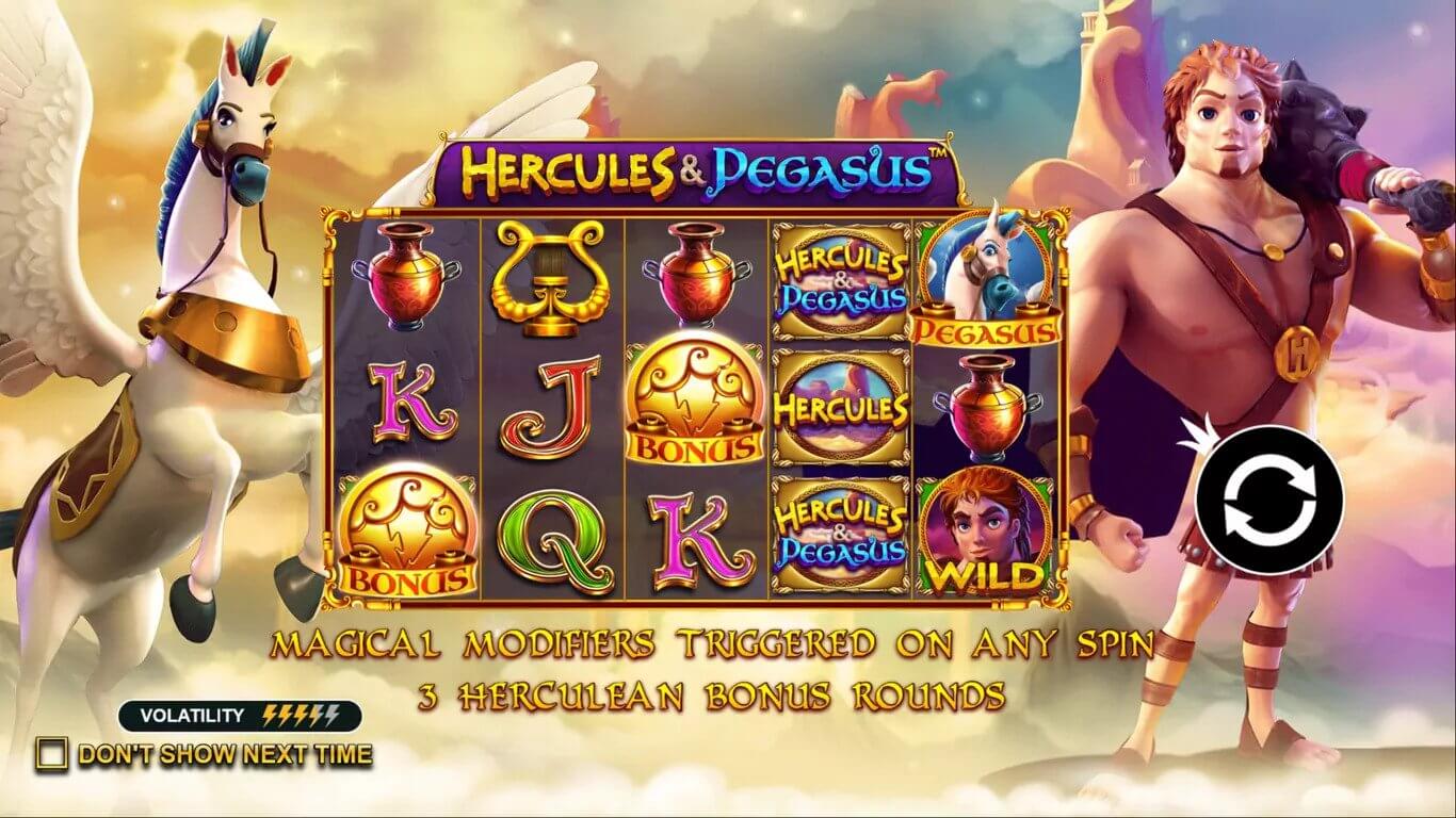 Hercules and pegasus themed slot game